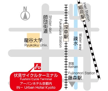 伏見サイクルターミナルへのアクセスマップ・地図