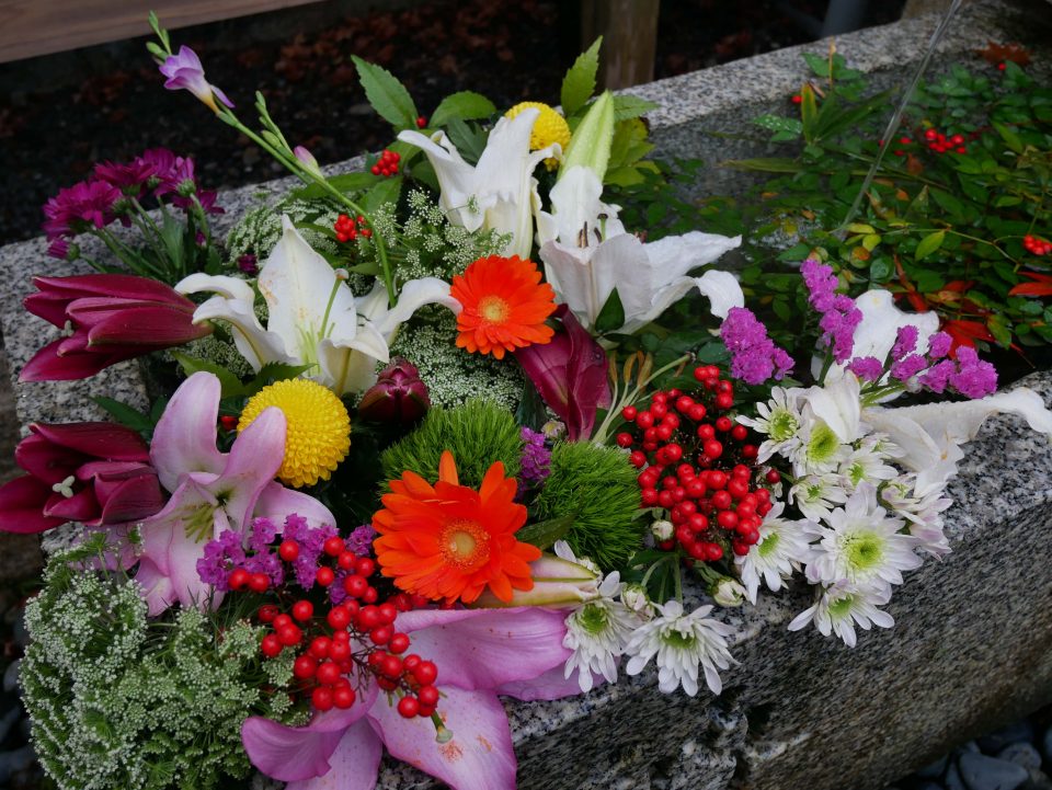 菅原院天満宮の花手水