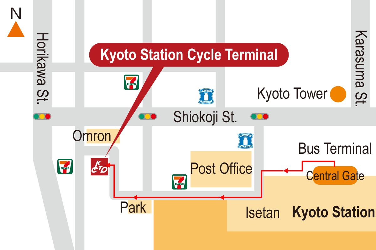 Kyoto Station Cycle Terminal map