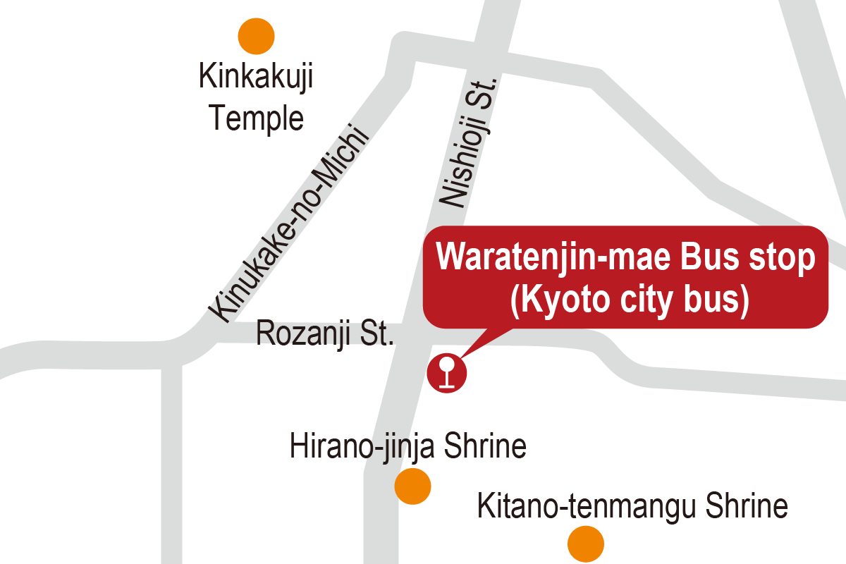 Waratenjin-mae Bus stop map